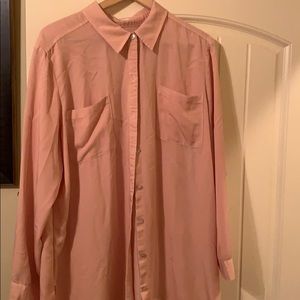 Chico's Powder Button Down Double Pocket Tunic XL